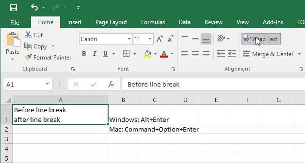 insert a text box in excel for mac